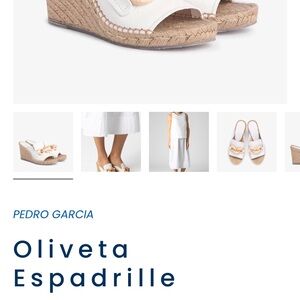 Pedro Garcia Cream Espadrille Wedge Sandals